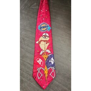 SUPER BOWL XXVIII / Tazmanian Devil Looney Toons  NECK TIE Atlanta AFC is NFC